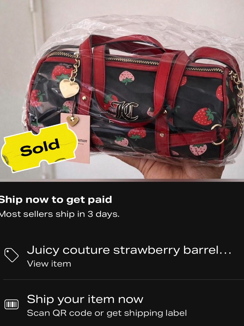 SOLD ON DEPOP‼️Juicy Couture Strawberry Barrel Bag Rare🍓✨